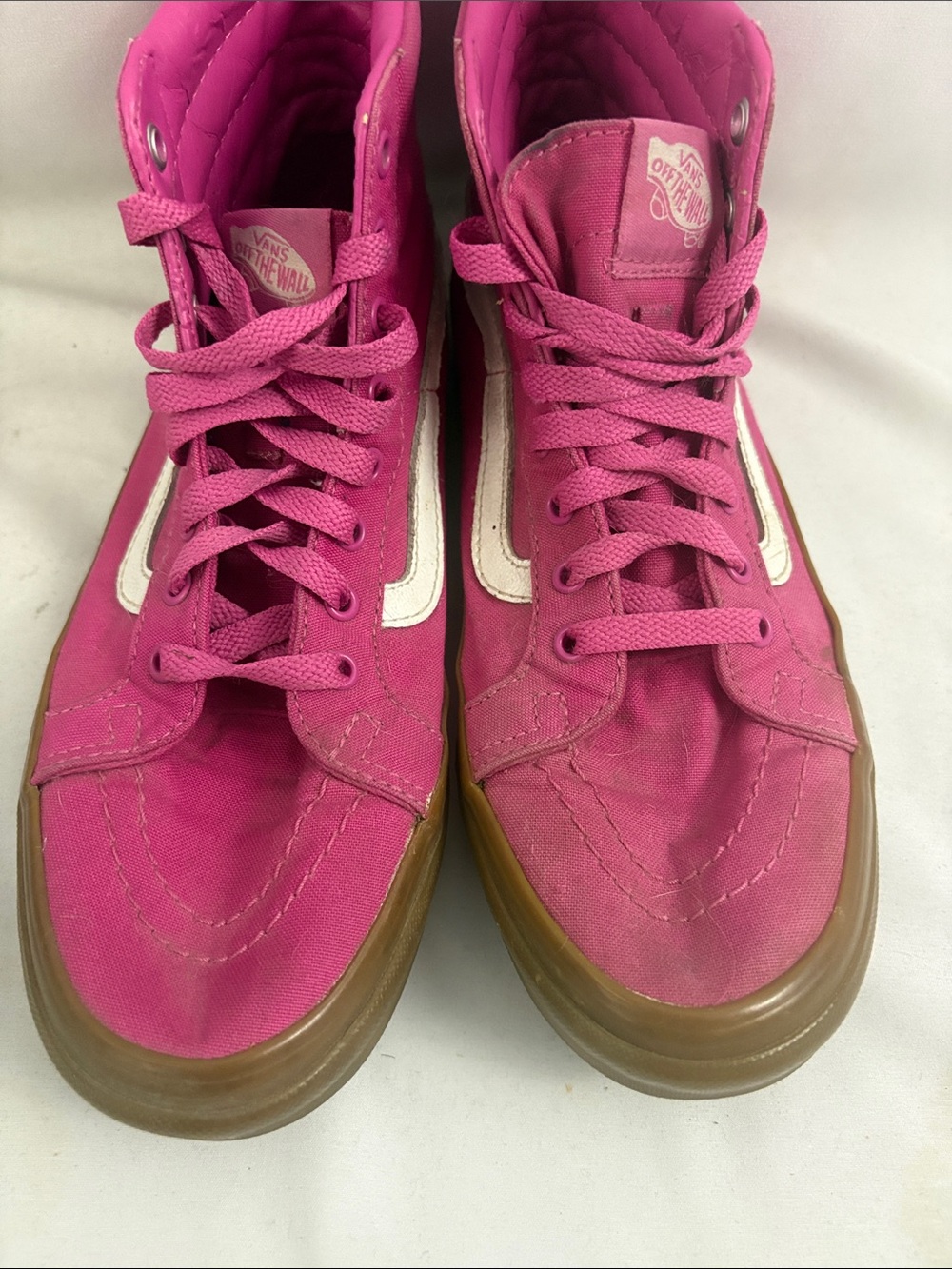 Vans Womens Hightop Shoes Size 9 Pink Sneakers Skateboard - Picture 2 of 13